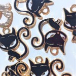 猫チャームブラック６枚