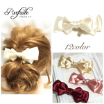 リボンのヘアクリップ  【ドロップチャーム】