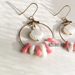 Aloha Beach  シェル フープピアス ◡̈*❤︎  ピンク珊瑚