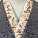 正絹  花手刺繍半襟