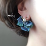 Spring wind Flowerピアス / イヤリング           ウェディング     結婚式   フラワーピアス フラワー フラワーイヤリング   パーツ変更　紫陽花