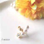 【再販2】＊flowersmallcotton•a pearlear cuff＊