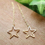 ※送料無料  10個入り☆ピアス金具　チェーン♪星型