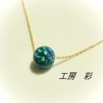瑠璃色 10ミリ京都オパールのネックレス