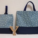 内側帆布/マチあり/ボール柄の入園入学2点セット/ドット/