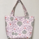 森の雨柄トートバッグ(M)＊パステルピンク