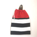 【再販４】赤好き男子のための体操着入れ(黒ボーダー×赤)/drawstring bag【通園・通学】【男の子】