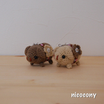 【２個セット】ぶたのあみぐるみストラップ④