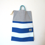 体操着入れ（青ボーダー） 【通園・通学】【男の子】/ drawstring gym bag