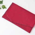 ふくさ・通帳ケース・チケット袋　赤にライン柄