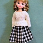 Thanks500♡春待ちスカートのセット　チェック黒色