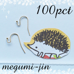 （100個）丸玉付きU字フックピアス（ゴールド）