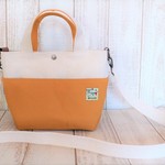しっかり帆布のﾐﾆﾄｰﾄ（生成×マスタード） ショルダー付き