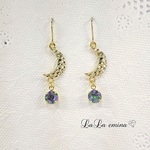 月×選べる35色 スワロフスキーピアス/イヤリング                                                         秋  三日月 星 