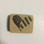 アメリカン国旗 ハート 消しゴムはんこ