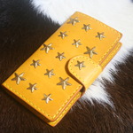 <B品sale>iPhone5 5s 手帳型レザーケース 星スタッズ