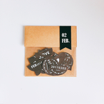 ●○SIMPLE!BLACK!MARU!FLAG!　日付シール*2月○●