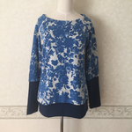   シンプルカットソー トレーナー blue flowers BL