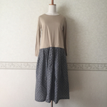 ドッキングワンピース ベージュ