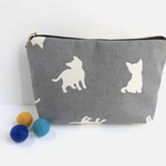 白ねこのポーチ～帆布