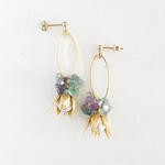 天然石とflowerピアス