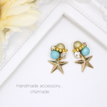 STAR★大人可愛いビジューピアス♡ミントカラーピアスorイヤリング