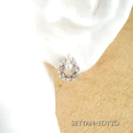 〖再再販〗Ⅸpearl Ⅶcrystal silver 樹脂製ノンホールピアス