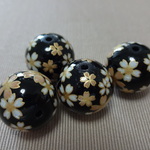 再販！和風ビーズ（黒）14ｍｍ