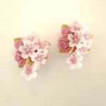 桜とローズのピアス・ノンホールピアス