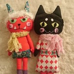 送料込み 節分 鬼にゃん(青色系角)＆福にゃん