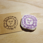 持ち手付ボタニカル ダブルリース thank you 消しゴムはんこ