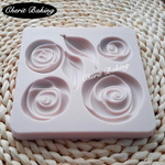 165.新春入荷【大】薔薇/葉/6種★シリコンモールド