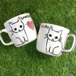 白こねこペア 名入れOK