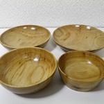 小皿４点セット　栗の木