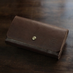 【2/28制作終了】革の長財布　Long Wallet / square cut / Choco