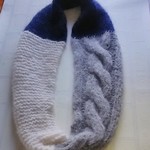 【Sale！】アルパカたっぷり3色使いのスヌード（グレー×ホワイト×ネイビー）2700→2400円