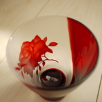 （セール品）赤いバラのグラス