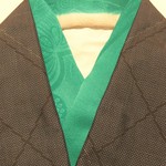 【丹後縮緬】絹半衿（エメラルドグリーン）ラスト販売