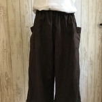 リネンワイドパンツ 七分丈