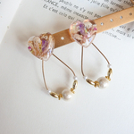 2way-flowerハートピアス