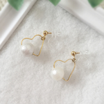 heart ♡ pearl earrings.○