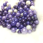 アウトレット大容量100ｇ☆穴なし☆樹脂パール☆パープルミックス☆6.8.10mm