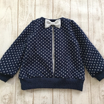 100size＊ネイビー×ドットの後ろあきカットソー