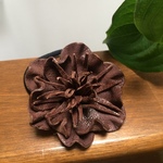 ナチュラルレザー＊お花のヘアゴム＊ブラウン
