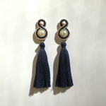 ビーズ刺繍タッセルピアス