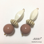 【再販】グレイッシュピンク*ビンテージ風 ピアス