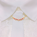 襟ブローチ風♡スワロネックレス