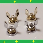 【新商品】❤可愛い❤ うさ耳 キャップ パーツ ♪２色４個♪