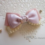 **shiny ribbon**ふんわり春カラーバレッタ（パープル）
