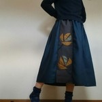 春待ち花フレアスカート大人ほっこりふんわり形の決まるウエストゴム